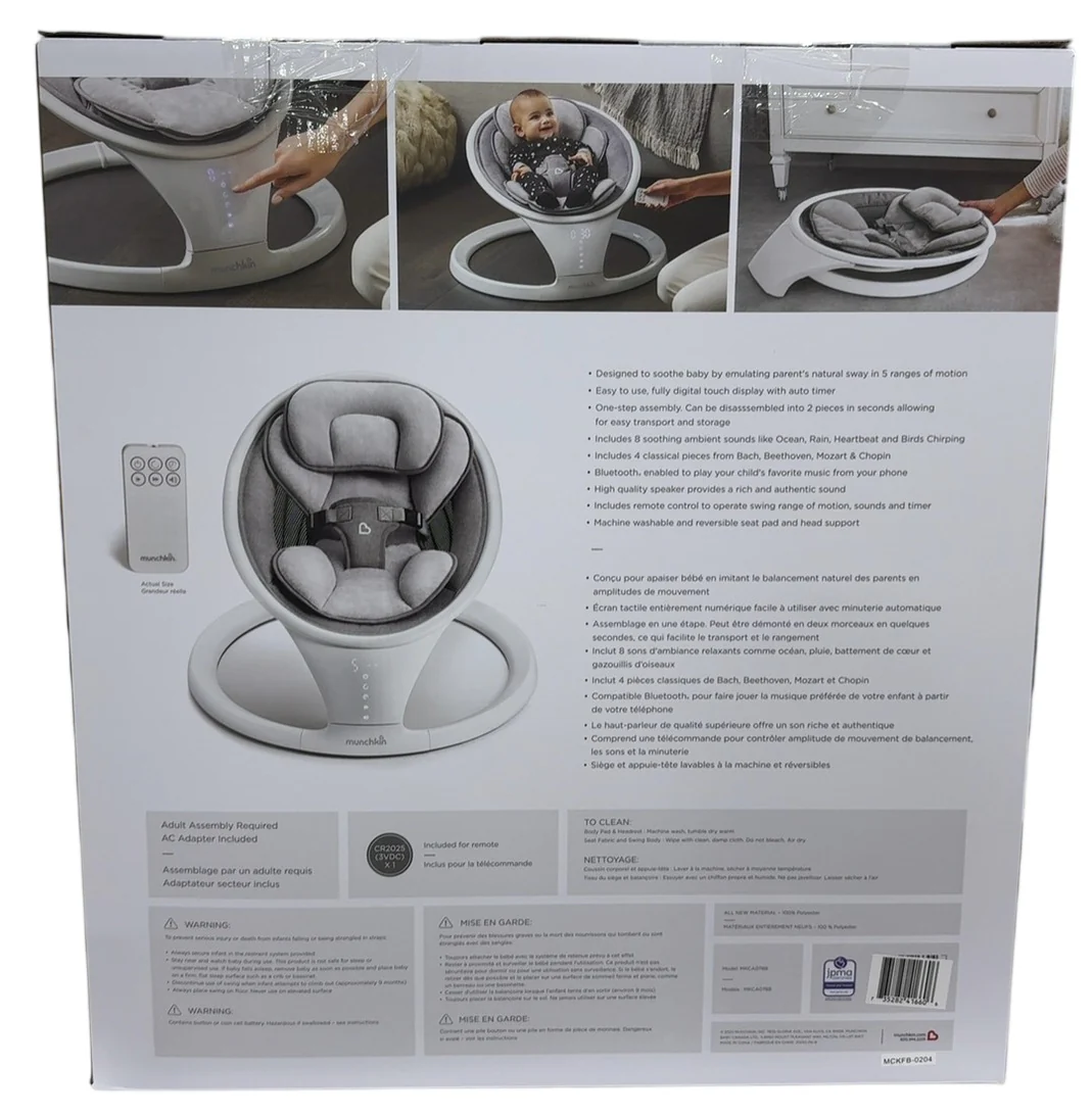 Munchkin Bluetooth Enabled Baby Swing, Black - Image 5
