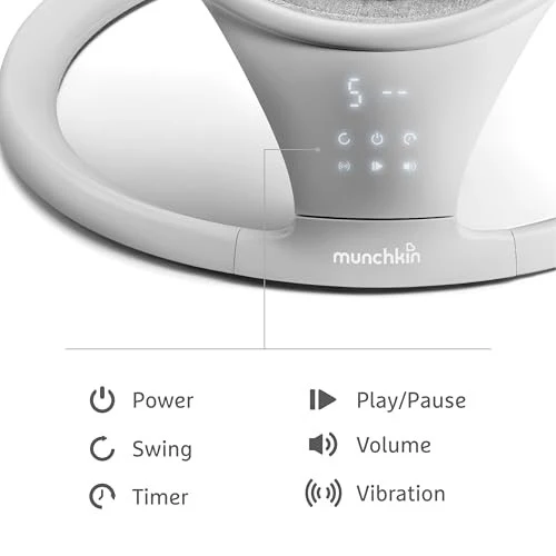 Munchkin Bluetooth Enabled Baby Swing, Gray - Image 3