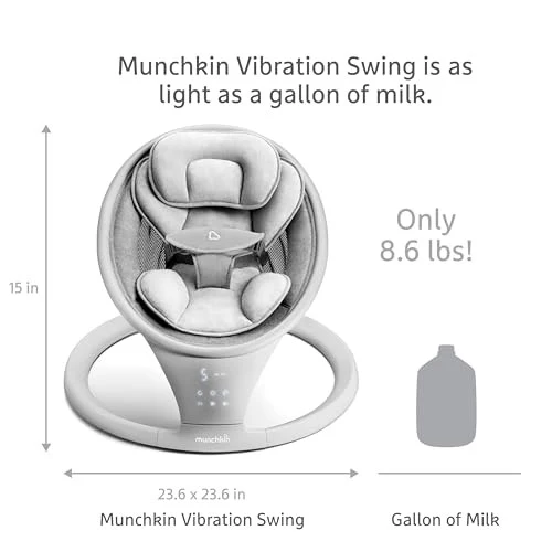 Munchkin Bluetooth Enabled Baby Swing, Gray - Image 4