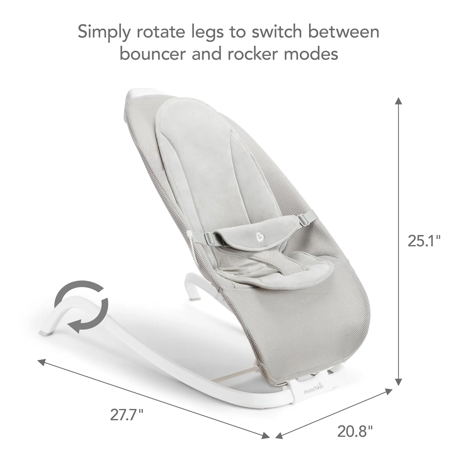 Munchkin Electric Baby Bouncer & Rocker with Digital Touch Display, Grey - Image 5