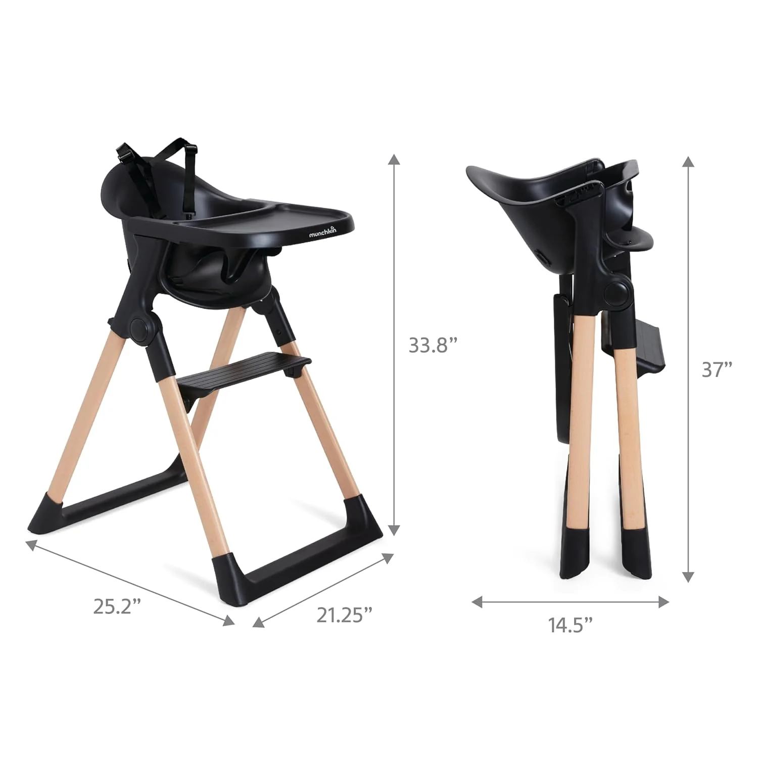 Munchkin Float Foldable High Chair, Black - Image 4