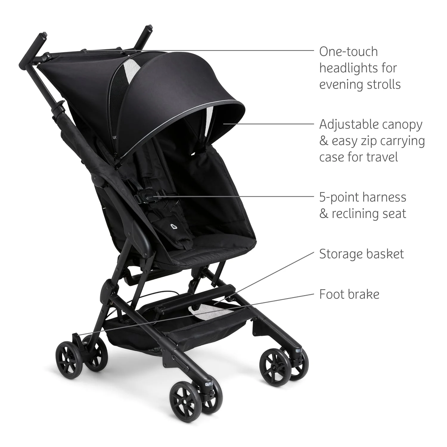 Munchkin Night Owl Stroller, 2024, Black - Image 2