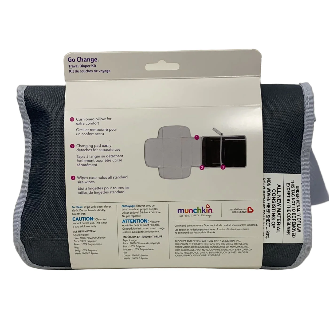 Munchkin Portable Diaper Changing Kit, Grey - Image 2