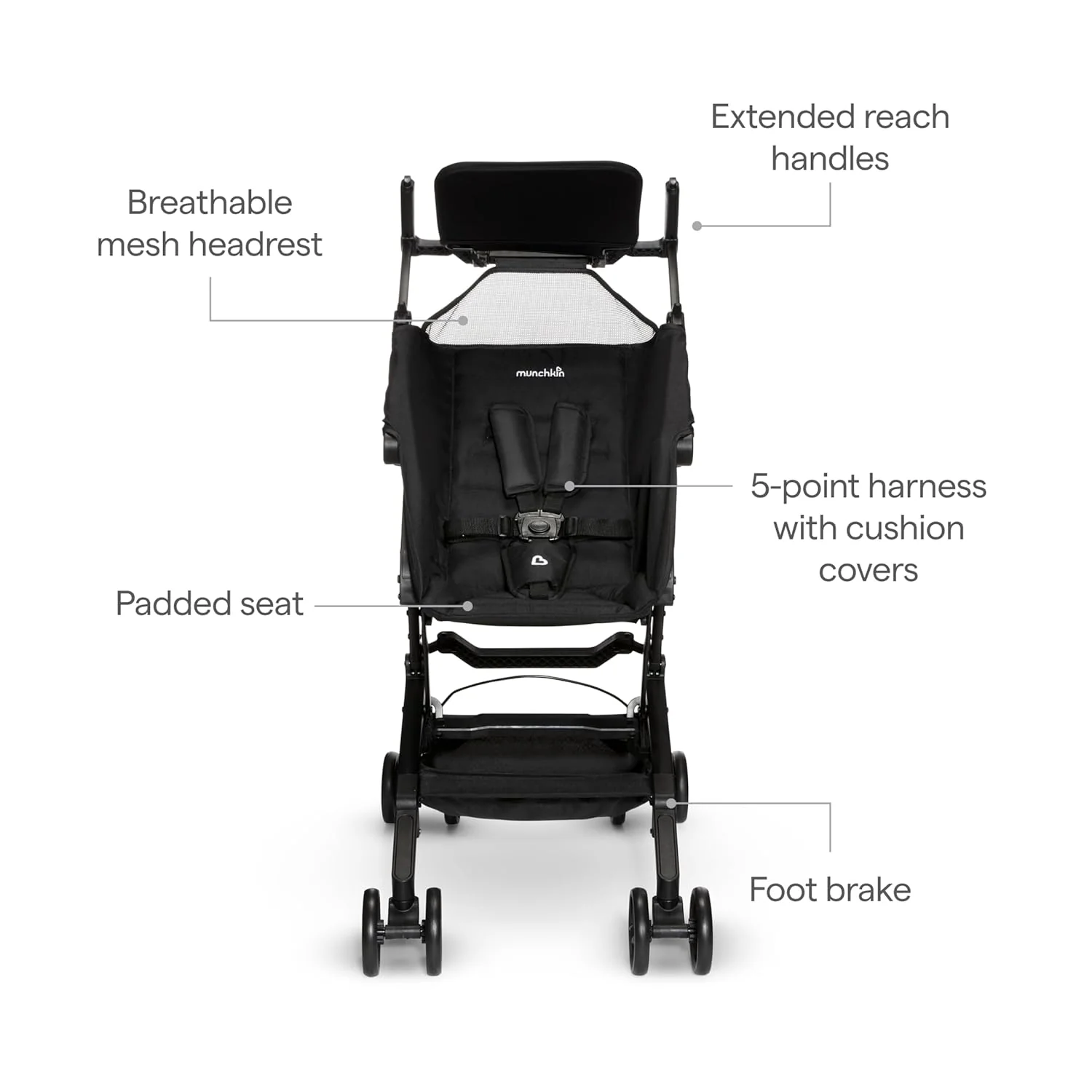 Munchkin Sparrow Ultra Compact Stroller, Black, unknown - Image 2
