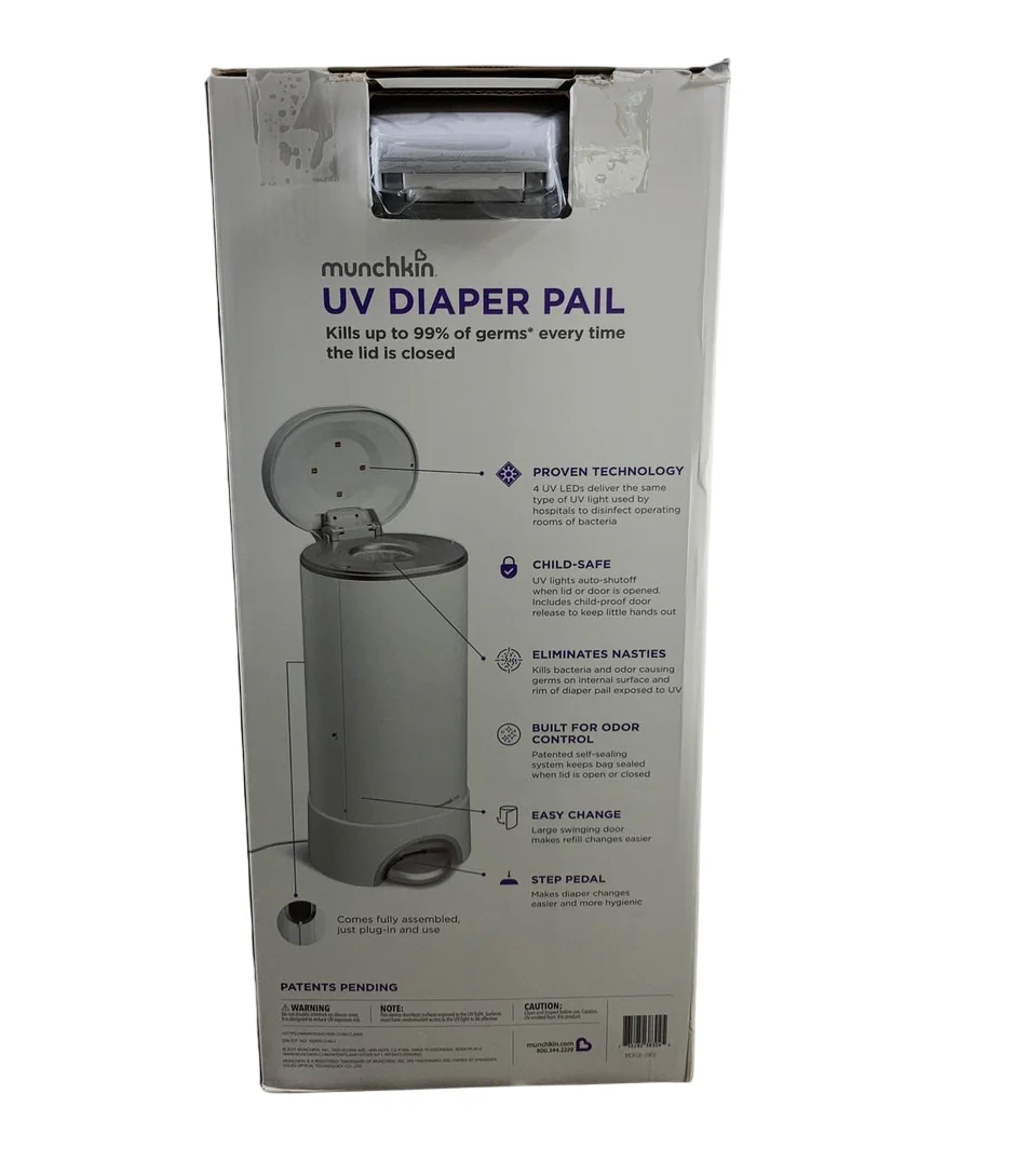 Munchkin UV Diaper Pail, White - Image 5