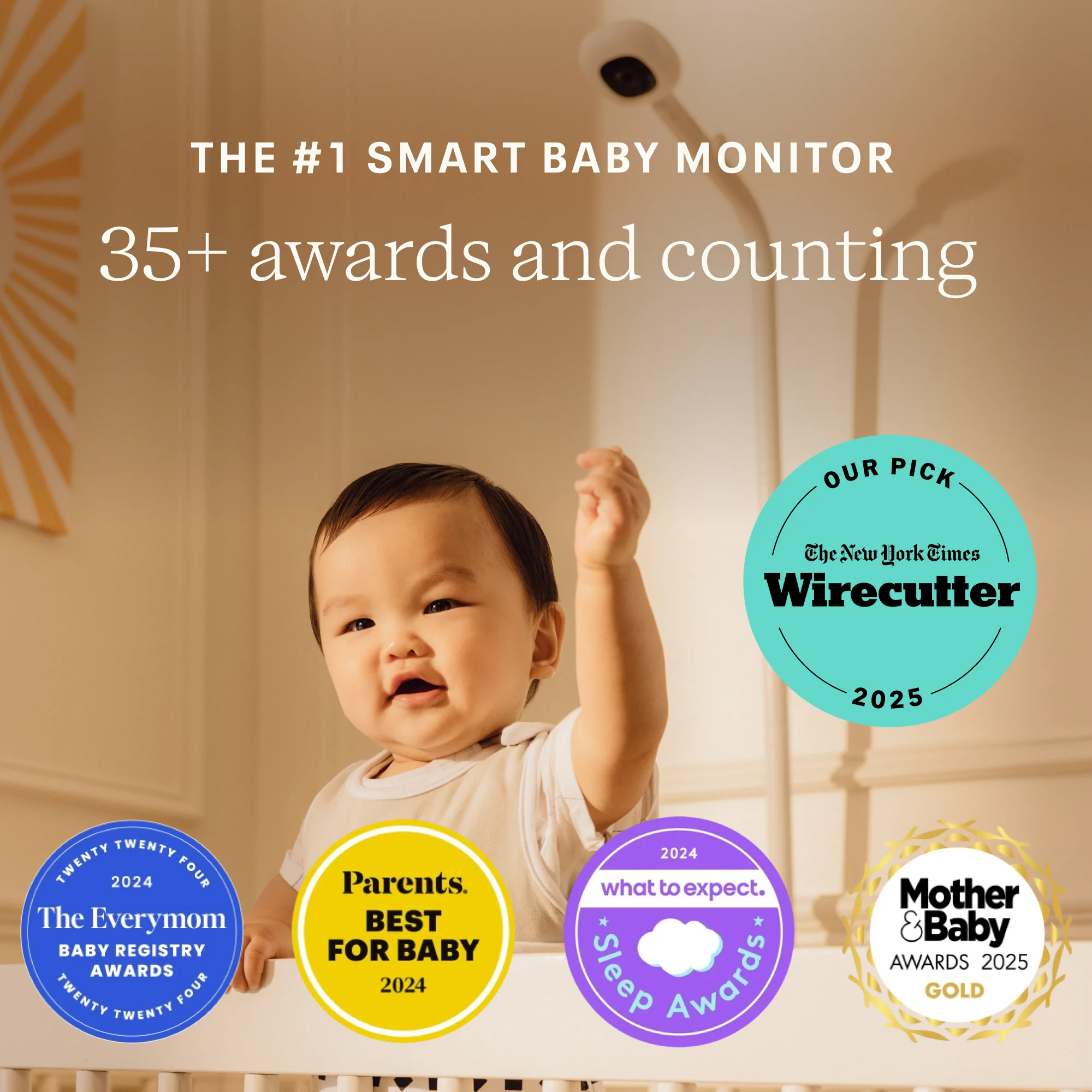 Nanit Pro HD Baby Monitor with Wall Mount, White - Image 4