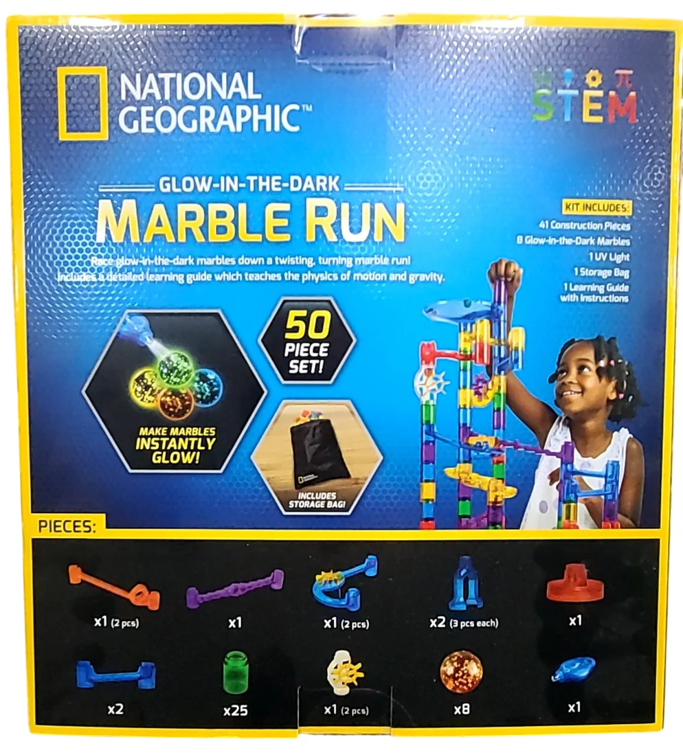 National Geographic Glow-In-The-Dark Marble Run, 50 Piece Set - Image 2