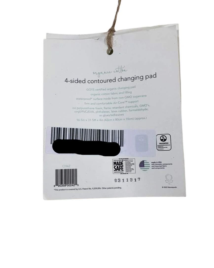 Naturepedic Organic Cotton Changing Pad 2 Sided Contoured, Natural - Image 3