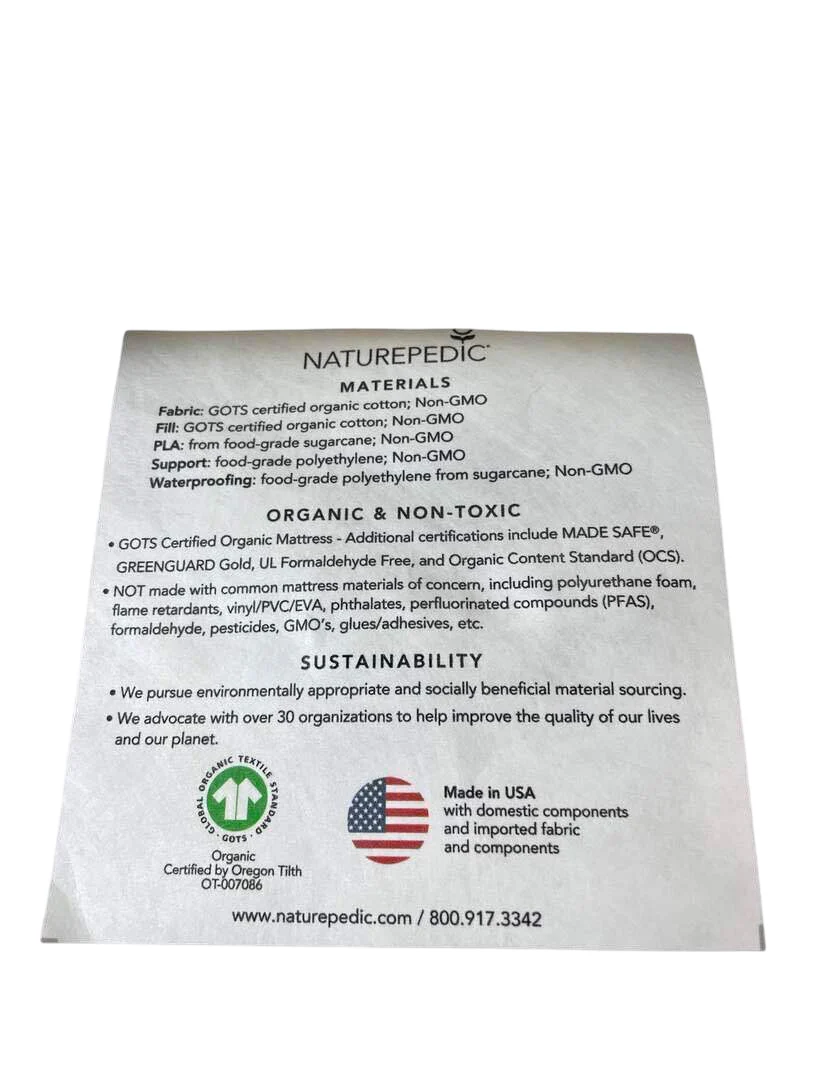Naturepedic Organic Mini Crib Mattress - Image 8