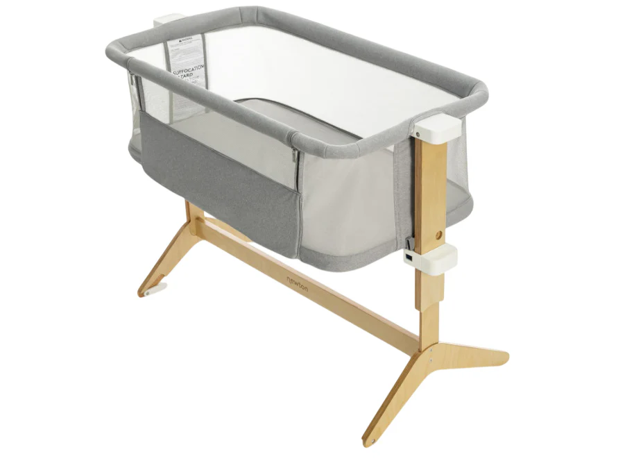 Newton Bassinet And Bedside Sleeper, Grey/Birch