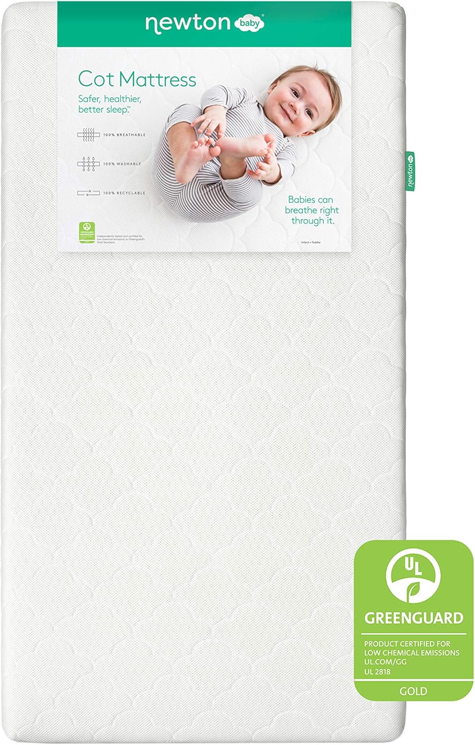 Newton Original Crib And Toddler Mattress, White