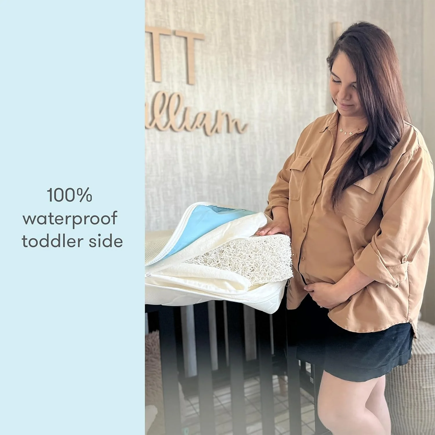 Newton Waterproof Crib And Toddler Mattress, Grey - Image 4
