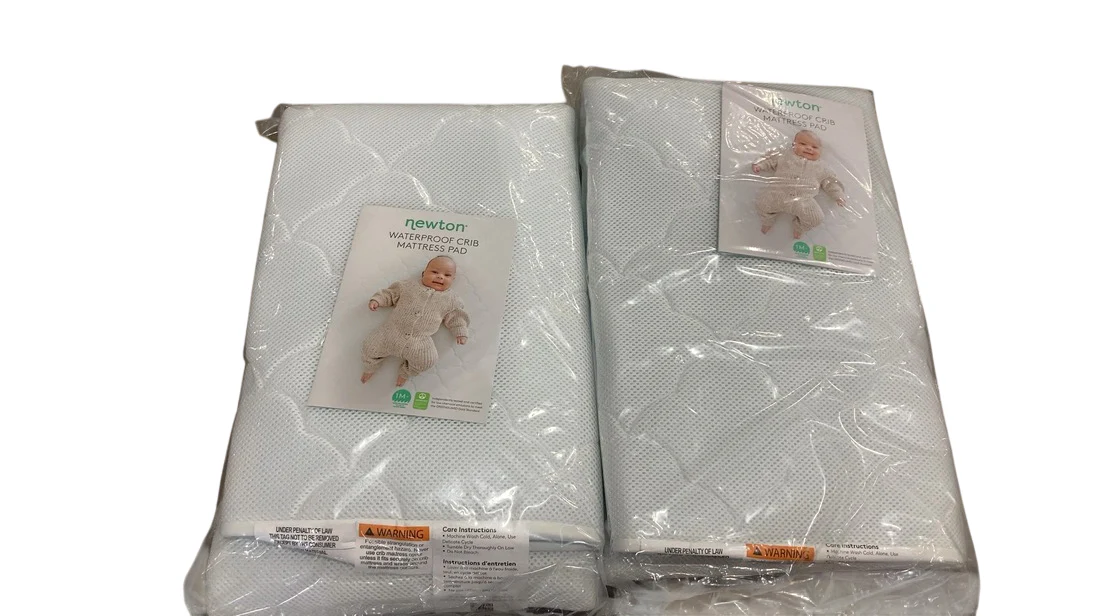 Newton Waterproof Crib Mattress Pad, 2 pack, White - Image 2