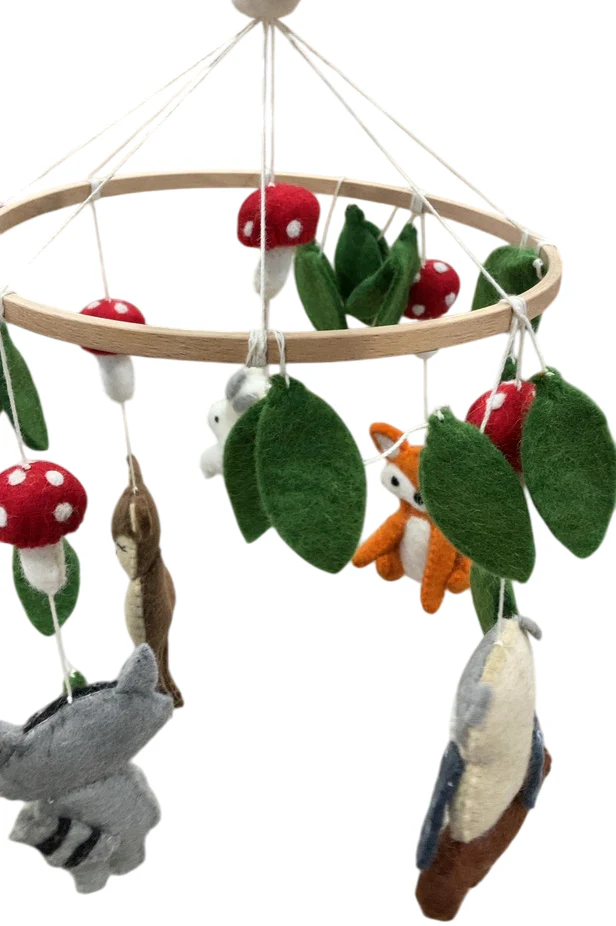 Nivas Felted Woodland Mobile, Multicolor - Image 3