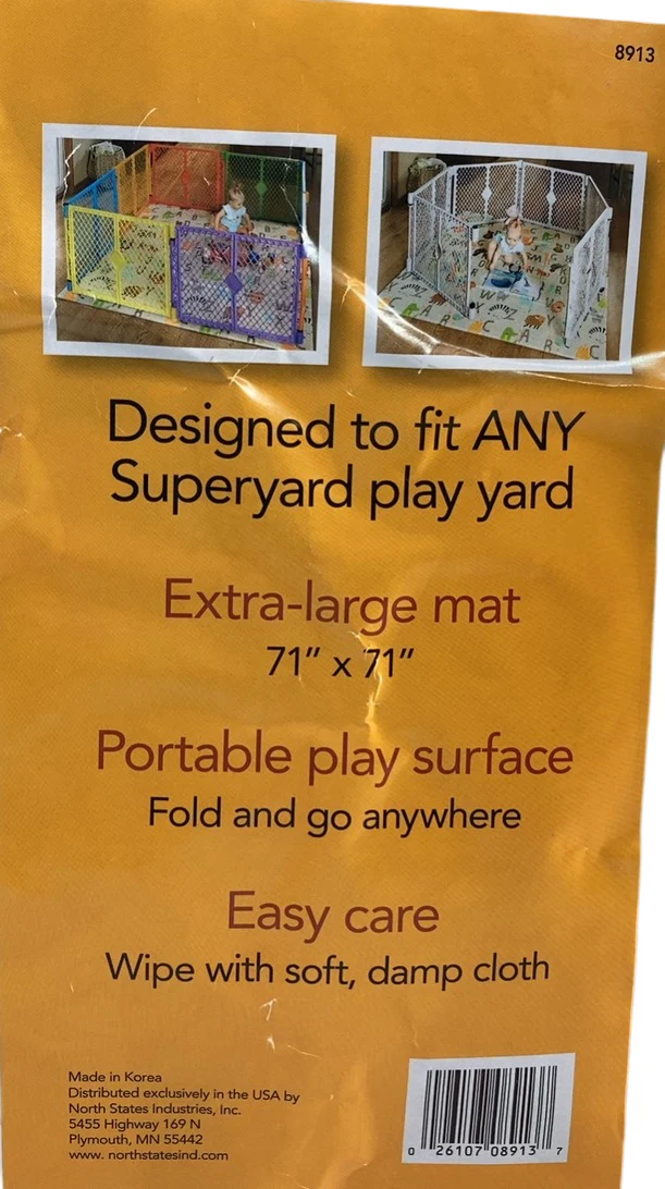 North States Superyard Folding Foam Playmat, 71" X 71", Animal ABC - Image 4
