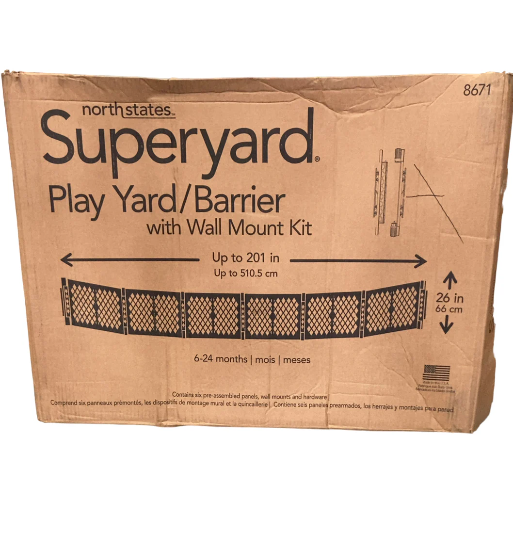 North States Superyard Playard/Barrier with Wall Mount Kit, Light Gray - Image 7