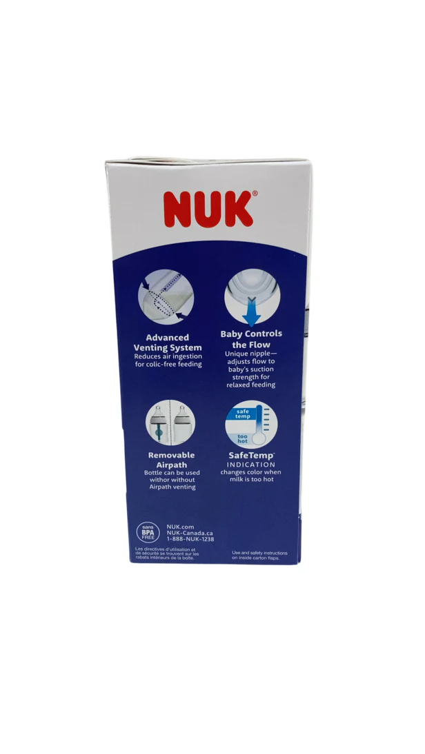 NUK Smooth Flow Anti-Colic Bottle, 5oz, Blue Clouds - Image 5