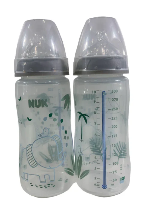 NUK Smooth Flow Anti-Colic Bottles, 10oz, 4 Pack, Elephants