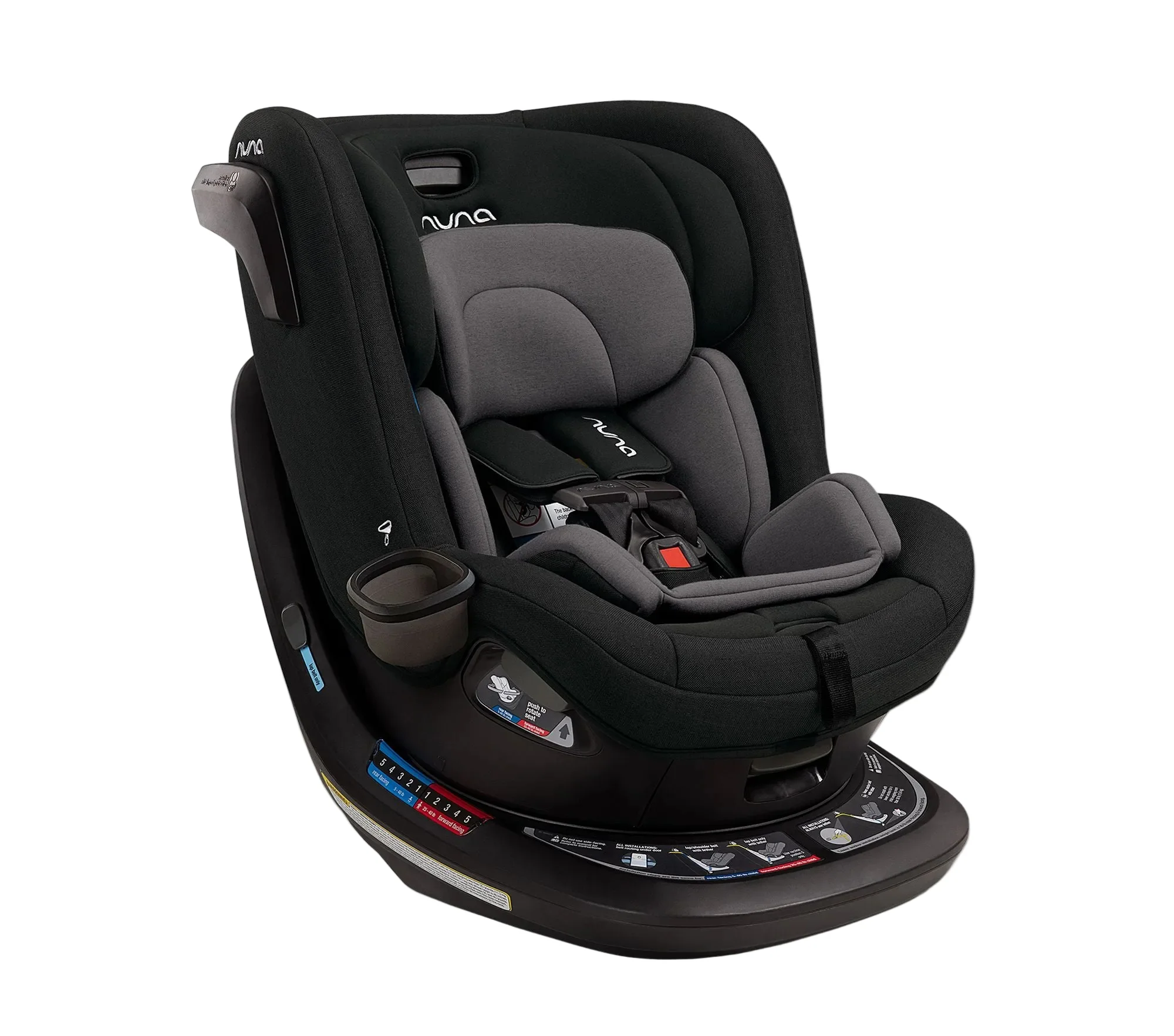 Nuna Revv Rotating Convertible Car Seat, Caviar, 2025