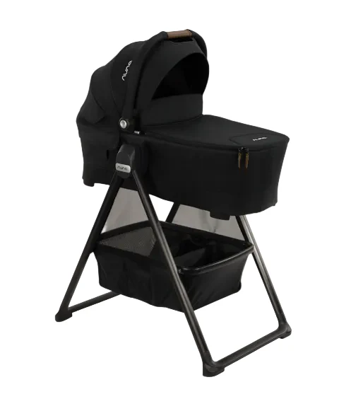 Nuna SWIV & TRIV Series Bassinet + Stand, Caviar
