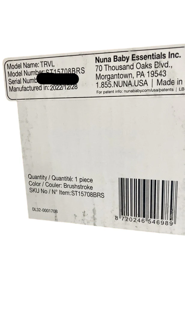 Nuna Trvl Stroller, 2022, Brushstroke Dot Granite - Image 12