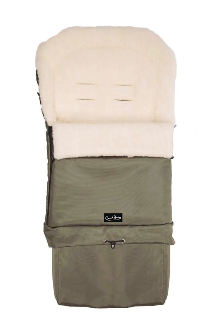 Cover Baby Organic Wool Adjustable Footmuff, Olive