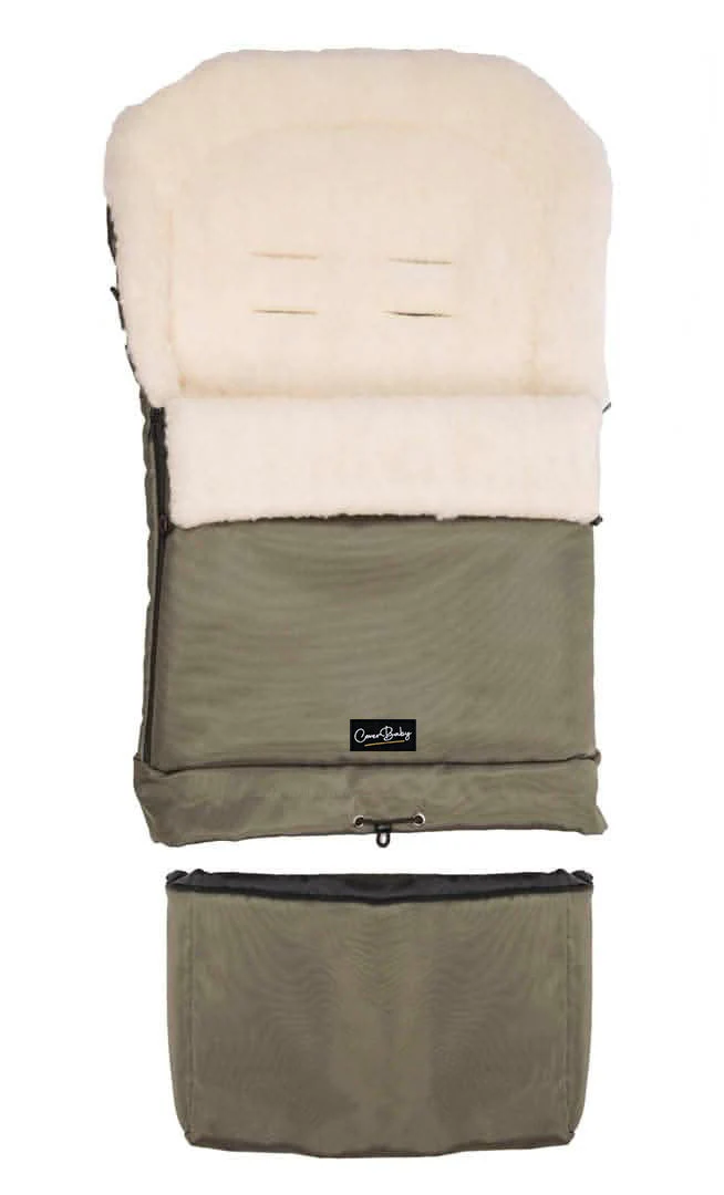Cover Baby Organic Wool Adjustable Footmuff, Olive - Image 3