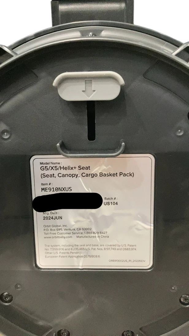 Orbit Baby G5/X5/Helix+ Stroller Seat, 2024, Melange Navy - Image 7