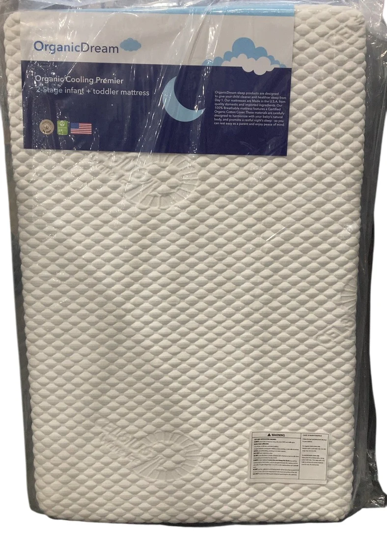 Organic Dream Cooling Premier 2-Stage Crib and Toddler Mattress, White - Image 3