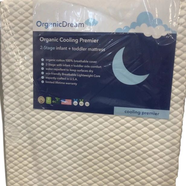 Organic Dream Cooling Premier 2-Stage Crib and Toddler Mattress, White - Image 2