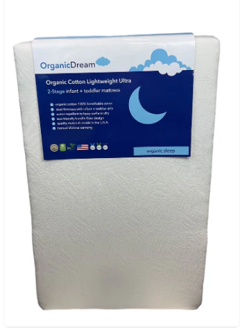 Organic Dream Organic Cotton 2-Stage Lightweight Ultra Crib Mattress, White - Image 2