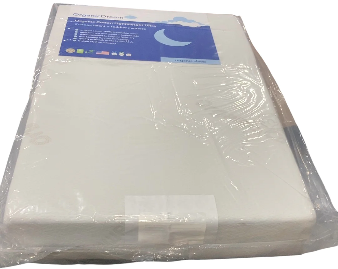Organic Dream Organic Cotton 2-Stage Lightweight Ultra Crib Mattress, White - Image 3