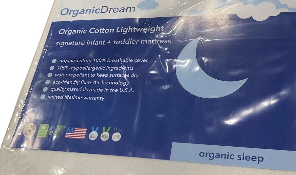 Organic Dream Organic Cotton Lightweight Crib Mattress, White, Standard (52x28x5) - Image 3