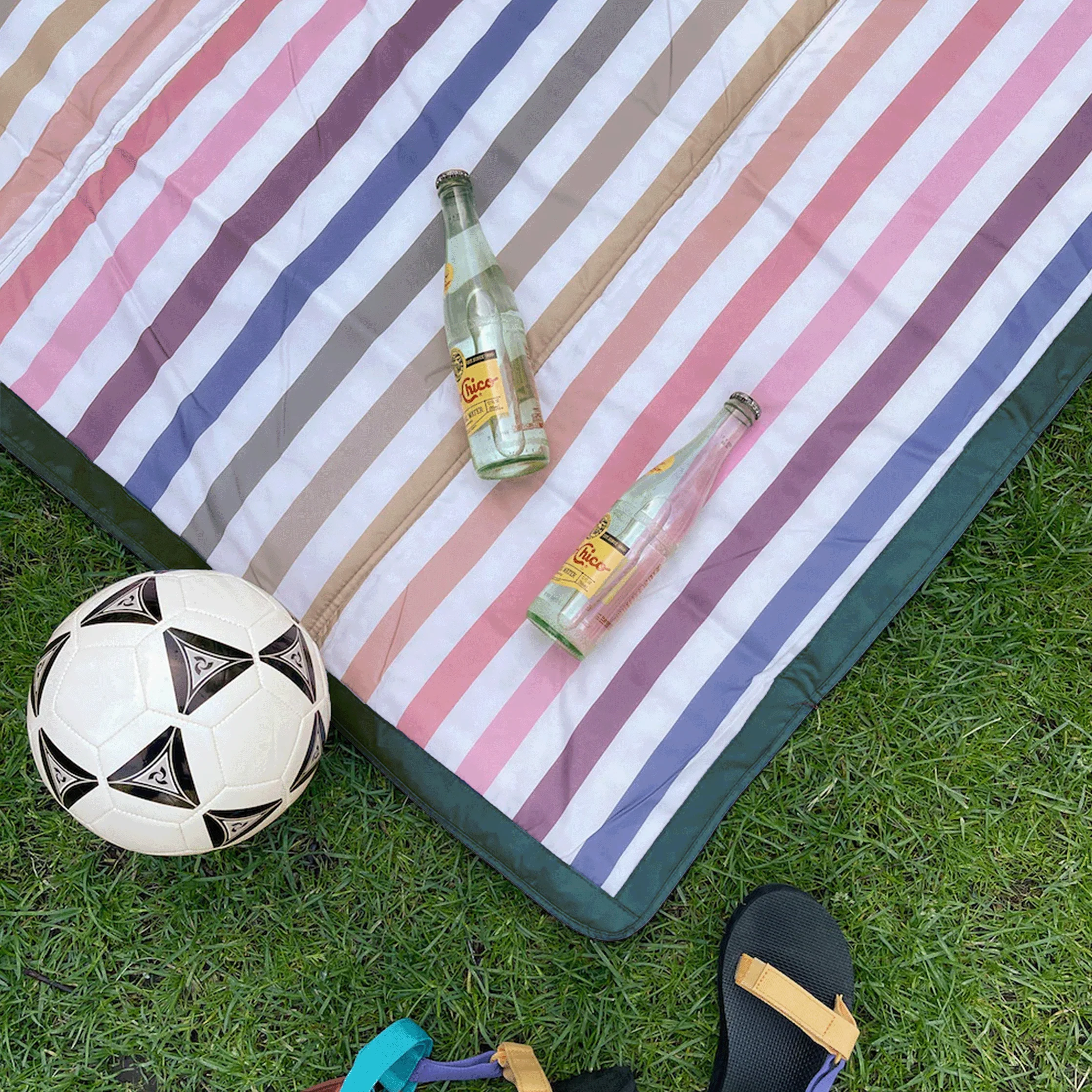 Little Unicorn Outdoor Blanket, Chroma Rugby Stripe - Image 5