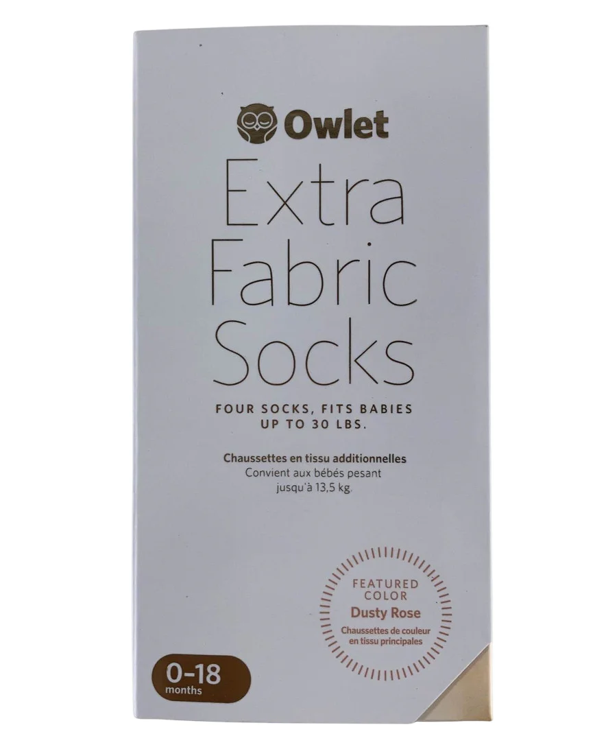 Owlet Extra Fabric Socks, Dusty Rose, Size 1 and Size 2 - Image 2