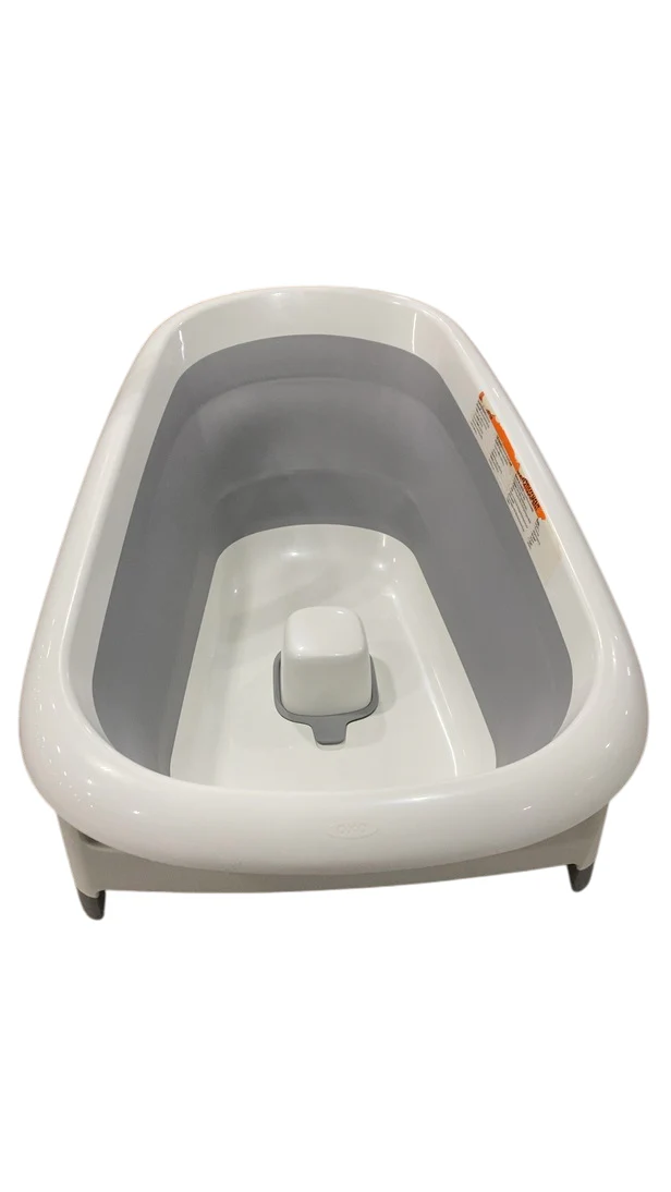 OXO Tot Splash & Store Baby Bathtub, White/Gray