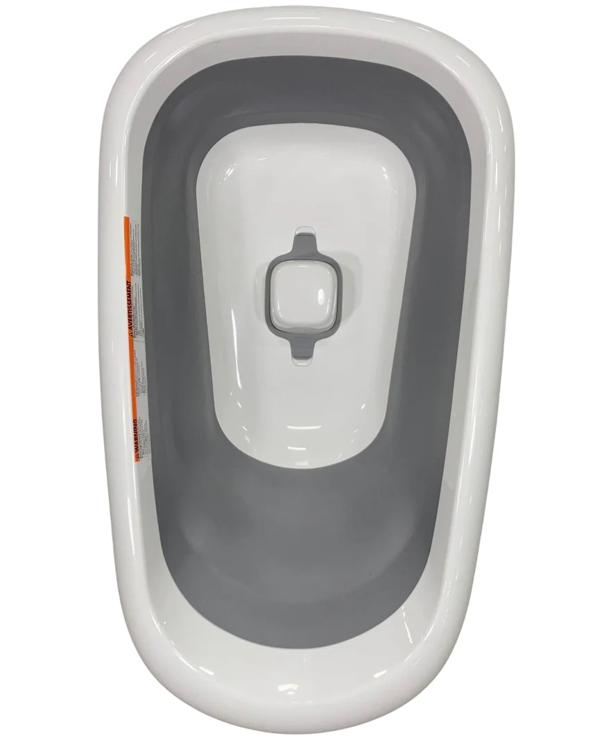 OXO Tot Splash & Store Baby Bathtub, White/Gray - Image 3