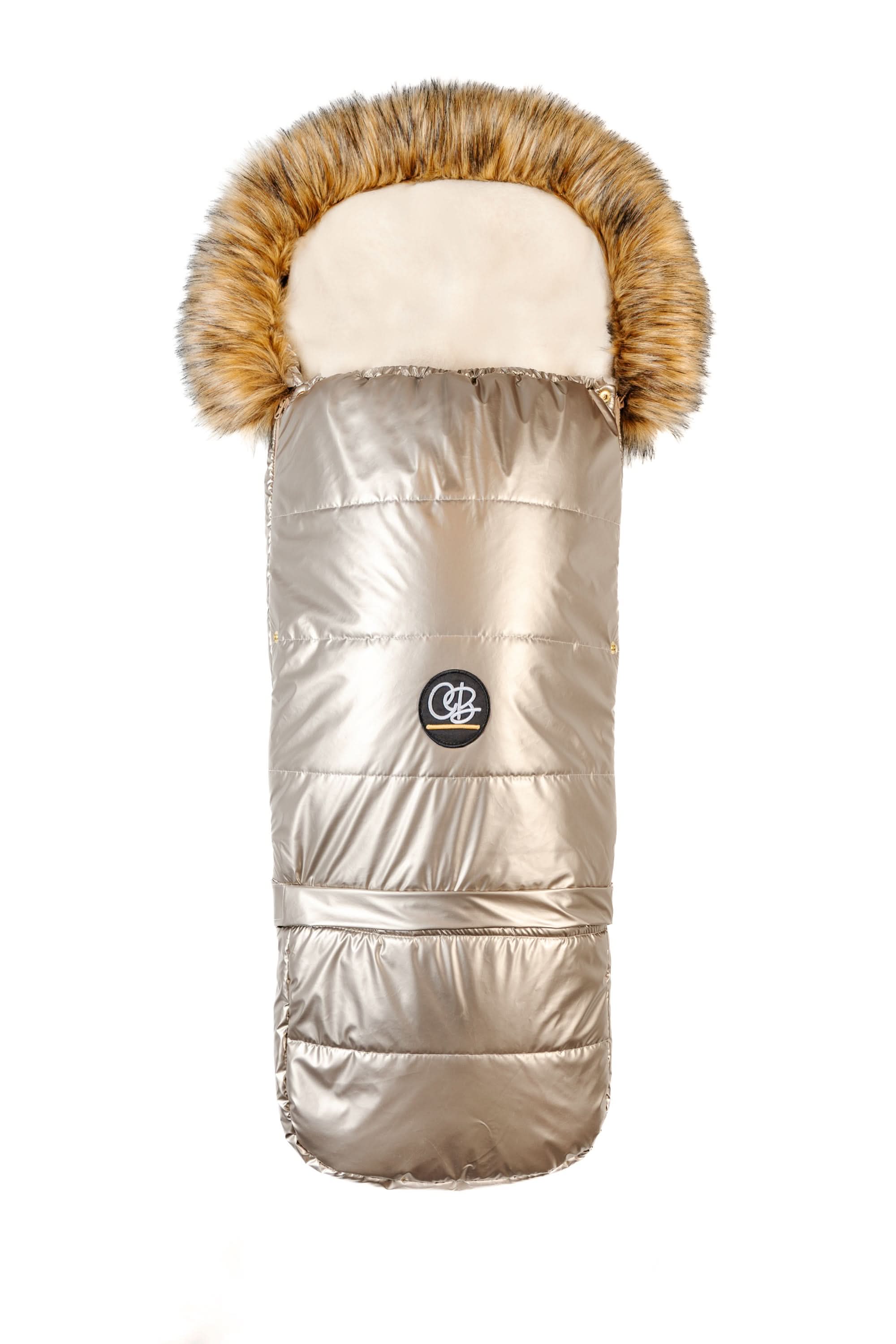 Cover Baby Organic Premium Beige Wool Adjustable Footmuff, Pastel Gold - Image 7