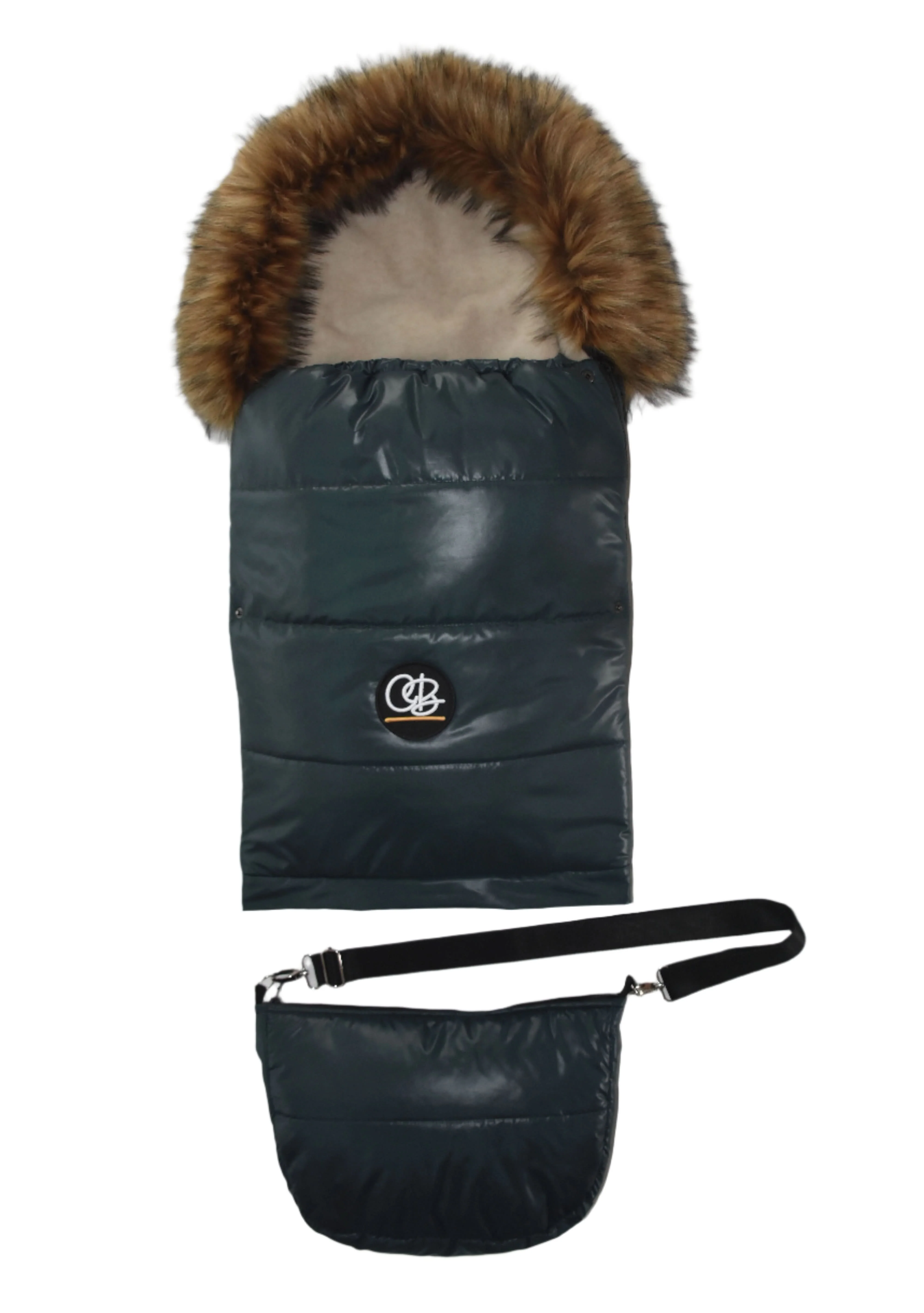 Cover Baby Organic Premium Wool Adjustable Footmuff, Pastel Hunter Green - Image 10