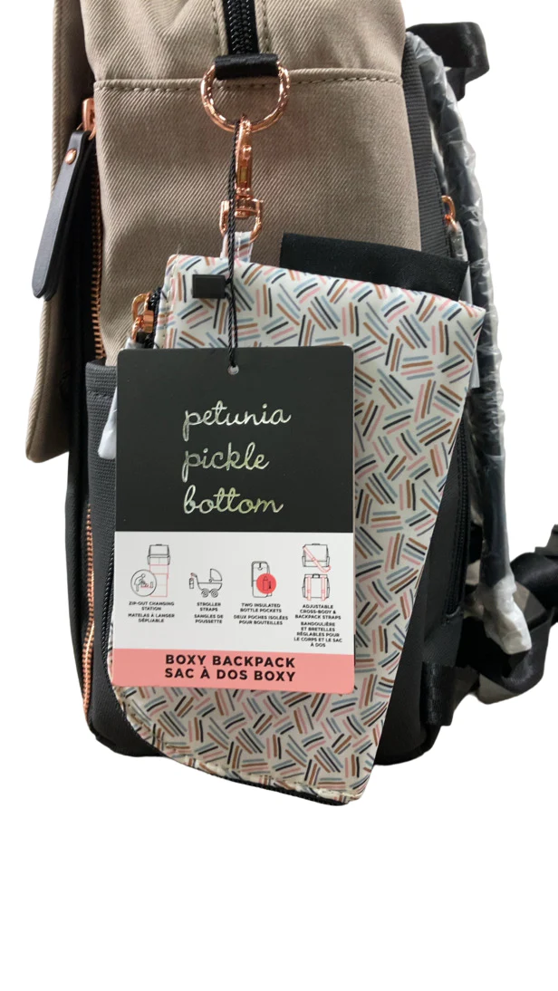 Petunia Pickle Bottom Boxy Backpack Diaper Bag, Sand Black - Image 3