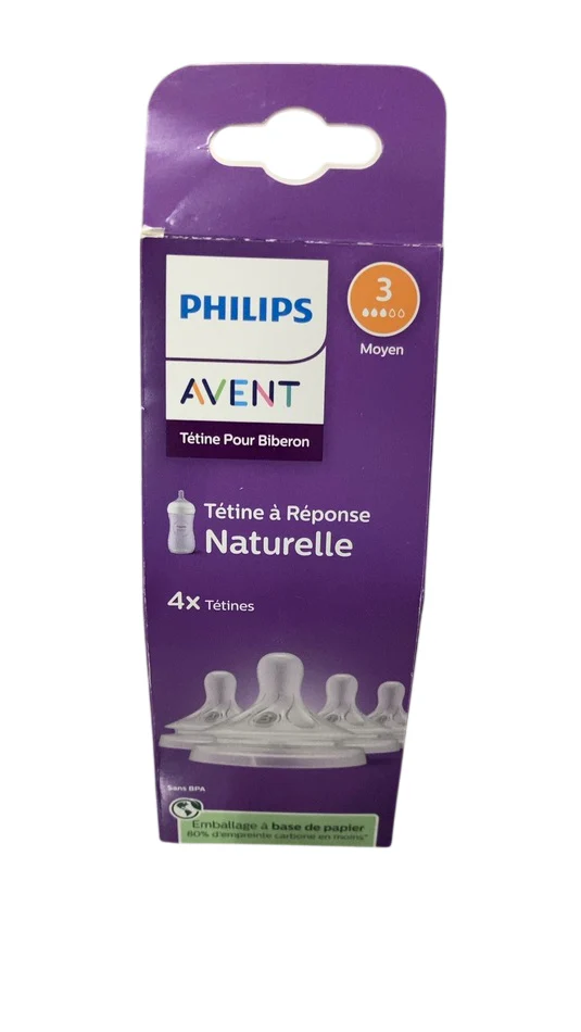 Philips Avent Natural Baby Bottle Nipples, 4-Pack, Flow 3 - Image 2