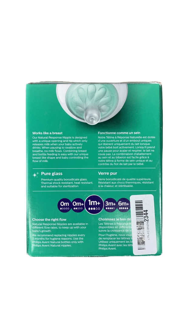 Philips Avent Natural Glass Baby Bottles, 4-Pack, 8oz - Image 3