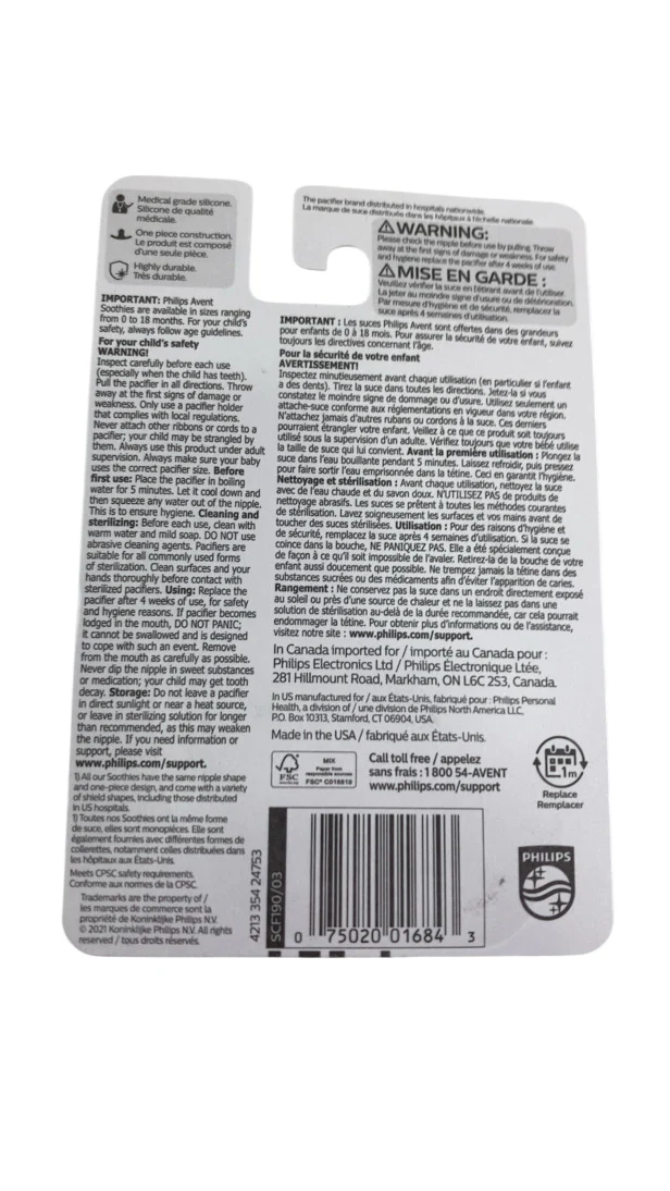 Philips Avent Soothie Pacifiers, 0-3 Months, 2 Pack, Blue - Image 3