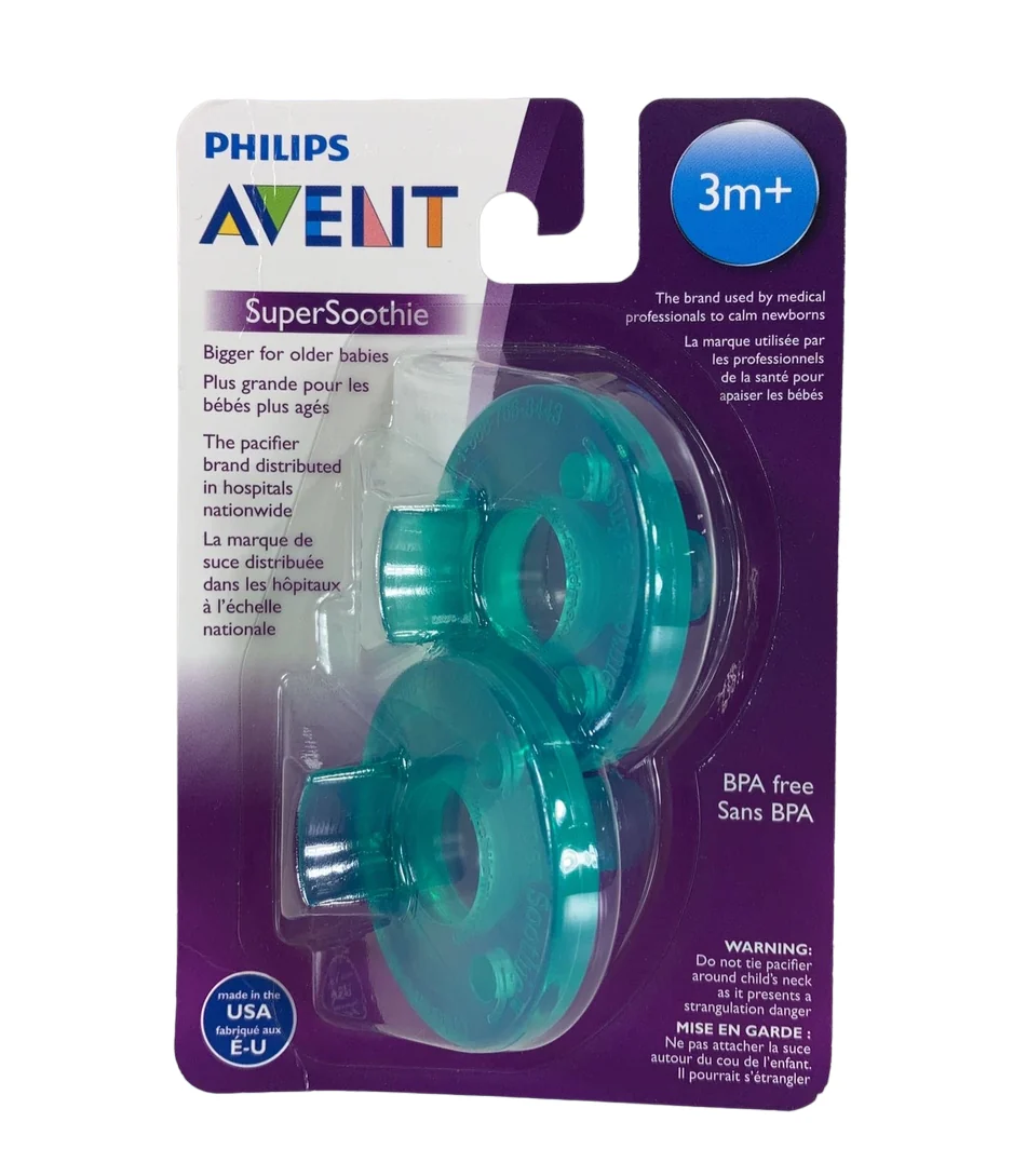 Philips Avent Soothie Pacifiers, Green, 2 Pack, 3-18 Months