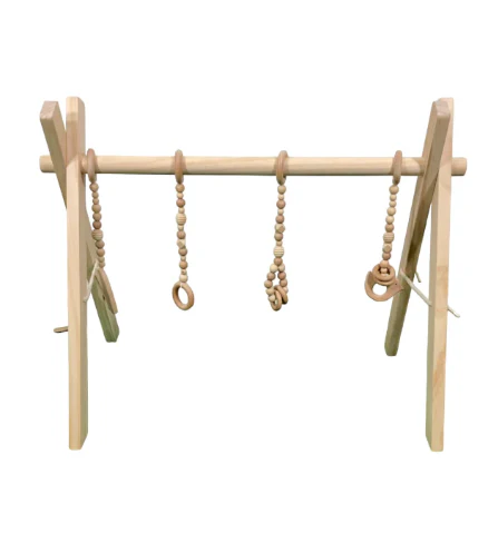 Poppyseed Play Wooden Baby Gym, Natural Wood w/ Natural Toys