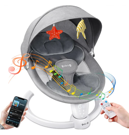 Prisag Music and Bluetooth Baby Swing, Grey - Image 9