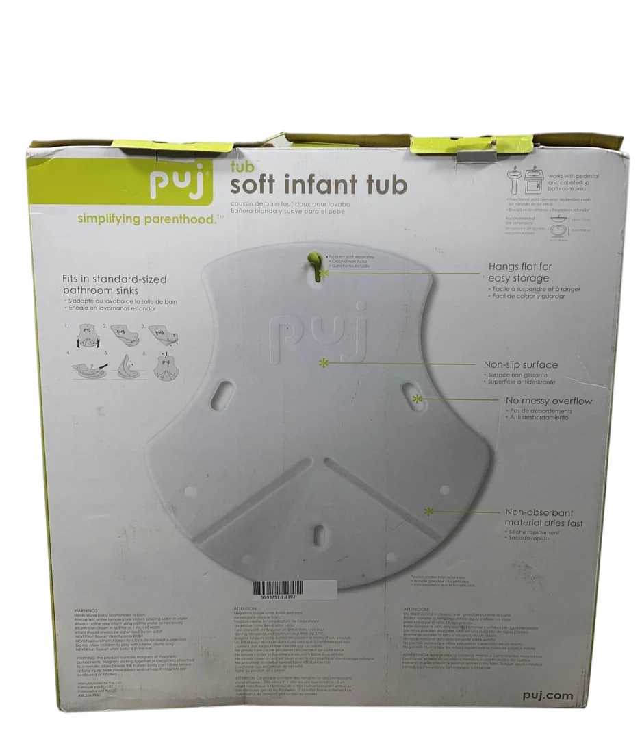Puj Foldable Baby Bathtub, White - Image 3