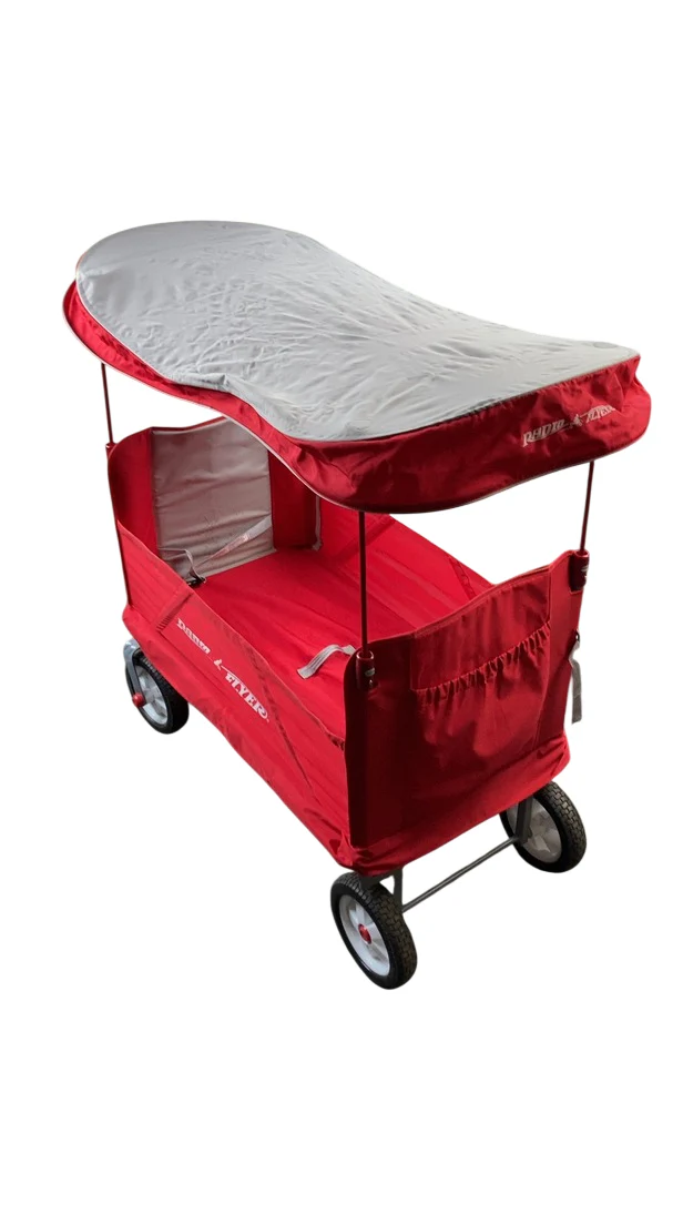 Radio Flyer 3-in-1 EZ Fold Wagon, Red, with Canopy