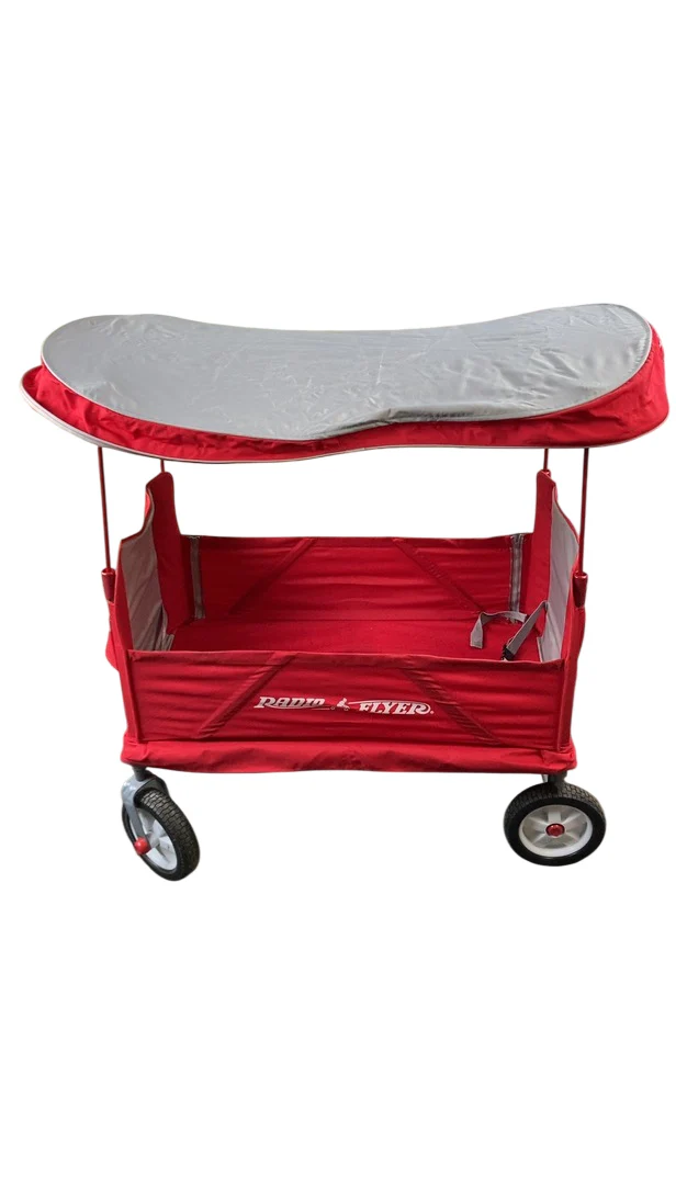 Radio Flyer 3-in-1 EZ Fold Wagon, Red, with Canopy - Image 2