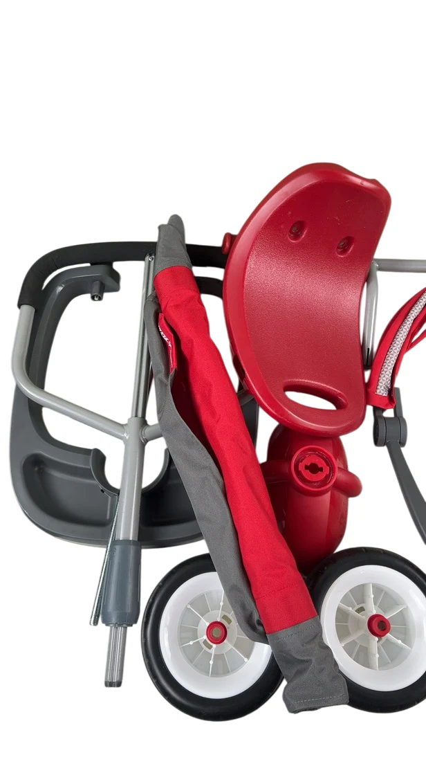 Radio Flyer 4-in-1 Stroll 'n Trike, Push and Pedal Tricycle (481T), Red - Image 2